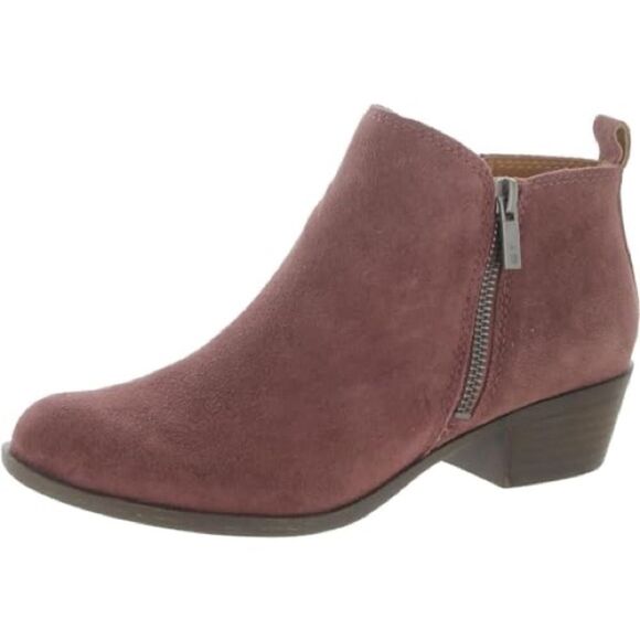 Lucky Brand Pink Ankle Booties with Side Zipper - Picture 1 of 9